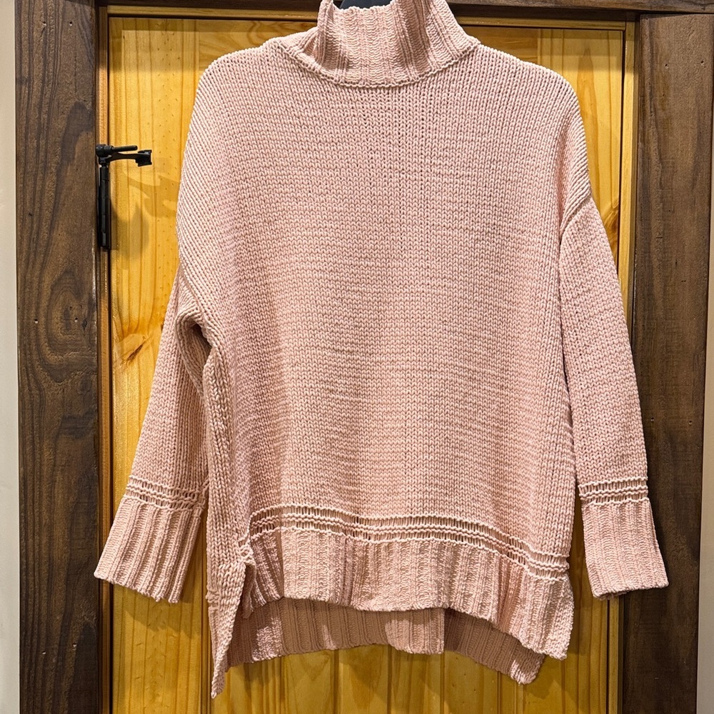 New Directions Soft Pink Cowl Neck Sweater